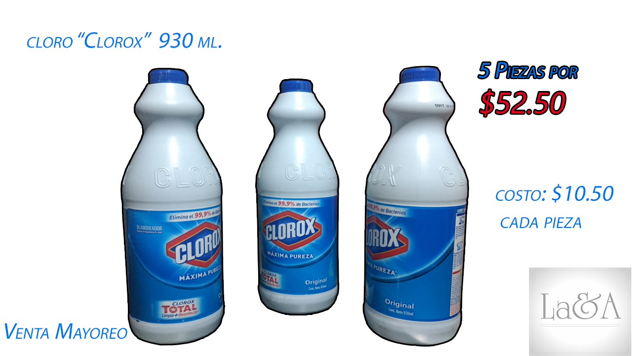 Cloro Clorox 930 ml.