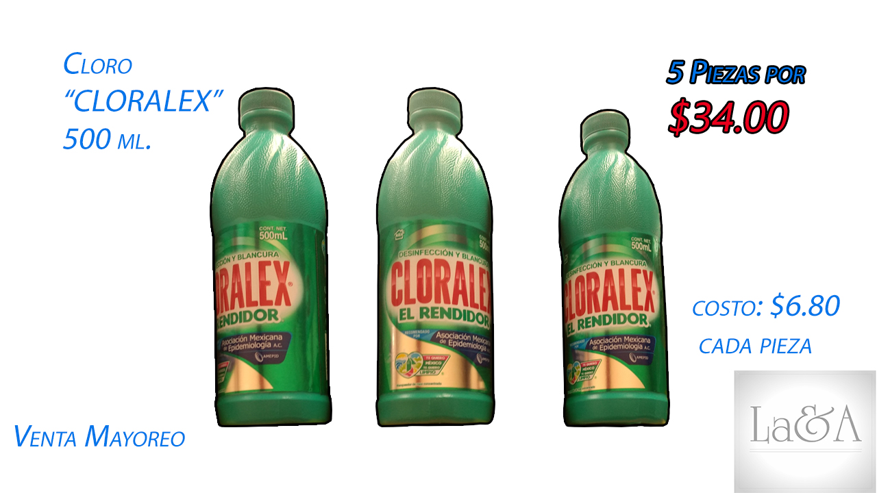 Cloro "Cloralex" 500 ml.