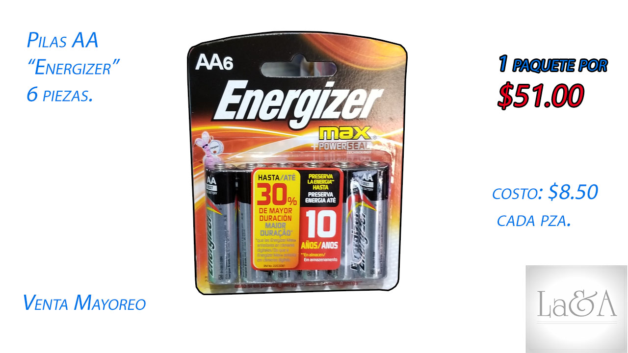 Pilas AA "Energizer" 6 pzs.